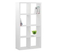 Libreria 8 Ripiani 77x147x30 cm in Legno MDF Bianco Opaco