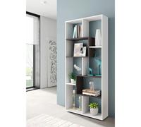 Libreria 8 Scomparti Reversibile Verticale o Orizzontale Scaffale Da Parete o Divisorio Mobile Mobiletto Moderno Design Per Soggiorno Studio e Living 180 x 80 x 25 Cm Bianco e Ossido