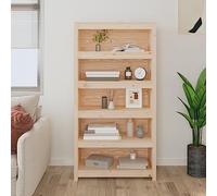 Libreria 80 x 35 x 154 cm in legno massello di pino, robusta custodia a libro per soggiorno, studio, camera da letto, versatile con molto spazio di archiviazione, legno non trattato