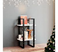 Libreria a 2 ripiani, colore bianco, 40 x 30 x 70 cm, in legno massello di pino, robusta custodia a libro per soggiorno, ufficio, custodia a libro con molto spazio, facile da pulire