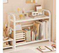 Libreria a 2 Ripiani sopra la scrivania - Scaffale Multifunzionale per Ufficio per Decorazioni domestiche, Esposizione sulla scrivania e Gestione delle Forniture - Sistema di scaffali salvas
