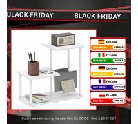 Libreria a 3 livelli effetto legno con struttura in metallo per scrivania ufficio cucina 40X20X34,5 cm Bianco