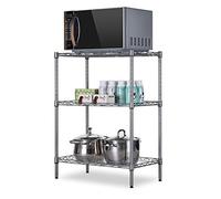 Libreria a 3 ripiani - Cromo - Carrello nero argento grigio scuro