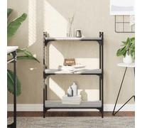 Libreria a 3 Ripiani Grigio Sonoma 60x30x86cm, Scaffale Libri Moderno per Soggiorno e Camera da Letto, Legno Multistrato Resistente con Struttura in Metallo, Ideale per e Oggetti Decorativi