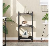 Libreria a 3 Ripiani Nera 40x30x86 cm in Legno Multistrato per Soggiorno o Ufficio, Scaffale Libri Moderno con Struttura Metallica, Mobile Organizzatore Resistente e Stabile con Piedini Regolabili