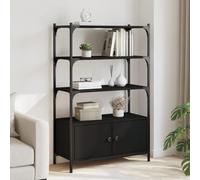 Libreria a 3 Ripiani Nera 70x30x109,5 cm in Legno Multistrato Librerie Da Parete Libreria Verticale Libreria Angolare Libreria Da Parete Sospesa per Ingresso Soggiorno Camera Da Letto Ufficio