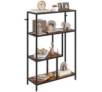 Libreria a 4 Ripiani in Stile Industriale 77x30x116 cm in Legno e Metallo Marrone Rustico
