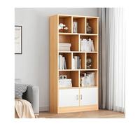 Libreria A 5 Ripiani, DIY Scaffale Portaoggetti Cucina, Organizzatore Per Studio Ufficio Con 2 Ante, Scaffale Espositivo Aperto Autoportante, Divisorio Per Stanza, Versatilità(Maple,80 * 24 * 180cm)
