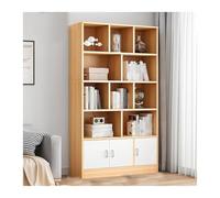 Libreria A 5 Ripiani, DIY Scaffale Portaoggetti Cucina, Organizzatore Per Studio Ufficio Con 2 Ante, Scaffale Espositivo Aperto Autoportante, Divisorio Per Stanza, Versatilità(Maple,100 * 24 * 180cm)