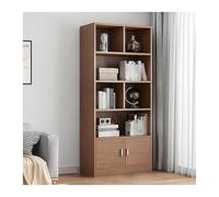 Libreria A 5 Ripiani, DIY Scaffale Portaoggetti Cucina, Organizzatore Per Studio Ufficio Con 2 Ante, Scaffale Espositivo Aperto Autoportante, Divisorio Per Stanza, Versatilità(Oak,60 * 24 * 180cm)