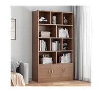 Libreria A 5 Ripiani, DIY Scaffale Portaoggetti Cucina, Organizzatore Per Studio Ufficio Con 2 Ante, Scaffale Espositivo Aperto Autoportante, Divisorio Per Stanza, Versatilità(Oak,100 * 24 * 180cm)