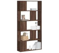 Libreria a 5 ripiani, effetto rovere, 80,5 x 23,5 x 162,5 cm, in legno con molto spazio, versatile per soggiorno, ufficio, studio, facile da pulire