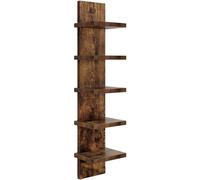 Libreria a 5 Ripiani in Legno Da Parete per Piccoli Accessori Multifunzionali,