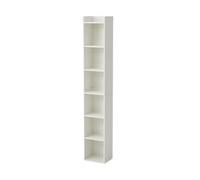 Libreria A 6 Ripiani, Porta Dvd A Torre, Libreria Alta e Sottile, Espositore Moderno da Pavimento for Cd, Libri, Giochi, Bianco(White,6 floors)