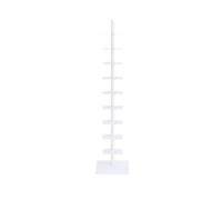 Libreria A 9 Ripiani Con Dorso In Metallo, Fai Da Te, Torre Verticale Con Regolazione Della Rotazione Libera Su Tre Lati For Libri, For Piccoli Spazi, Libreria A Scala Alta E Stretta(White)