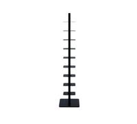 Libreria A 9 Ripiani Con Dorso In Metallo, Fai Da Te, Torre Verticale Con Regolazione Della Rotazione Libera Su Tre Lati For Libri, For Piccoli Spazi, Libreria A Scala Alta E Stretta(Black)