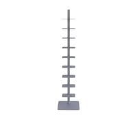 Libreria A 9 Ripiani Con Dorso In Metallo, Fai Da Te, Torre Verticale Con Regolazione Della Rotazione Libera Su Tre Lati For Libri, For Piccoli Spazi, Libreria A Scala Alta E Stretta(Gray)