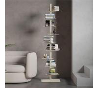 Libreria A 9 Ripiani Con Struttura A Spina Dorsale, Torre Libreria Verticale In Ferro (nera) | Libreria Creativa Per Raccontare Storie, Scaffale Angolare Per Soggiorno E Ufficio White One Size