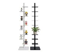 Libreria A 9 Ripiani Con Struttura Metallica, Torre Per Libri Verticale, Libreria A Scala Alta E Stretta Girevole, Libreria Angolare Multiuso Per Casa O Ufficio, Bar, Ingombro Ridotto Black One