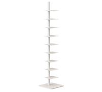 Libreria a 9 ripiani in metallo con dorso in metallo, salvaspazio, scaffale verticale per libri, scaletta per angoli, scaffale multiuso per casa, ufficio e soggiorno
