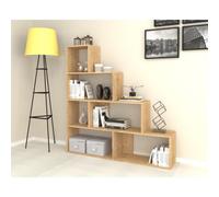 Libreria a Cubi a Scala Rovere Moderna Mensole Legno Divisorio Scaffali Ufficio