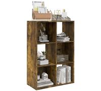 Libreria a Cubi Design Rustico 61,5x29,5x91,5 cm Rivestimento in Melamina Marrone Rustico
