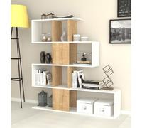 Libreria a Cubi Snake Rovere Bianca Moderna Mensole in Legno Scaffali da Ufficio