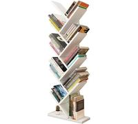 Libreria A Forma di Albero Soggiorno Libreria Multistrato Ufficio Portariviste Studio Libreria Immagine per Bambini, White, 40x20x132cm