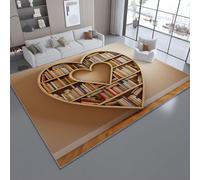Libreria a forma di cuore in stile moderno Tappeto, dominante di colore Tappeto in morbida flanella, antiscivolo e lavabile, per soggiorno, camera da letto e cameretta dei bambini 140 x 200 cm