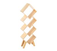 Libreria a forma di diamante a 4 livelli, divisorio multifunzione, in legno, per DVD, rettangolare, salvaspazio, decorazione torre di libri, autoportante per soggiorno, camera da letto, ufficio