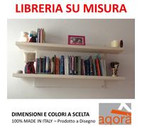 Libreria a giorno appesa mensole portaoggetti a muro NUOVA cm.55x20x68H bianca