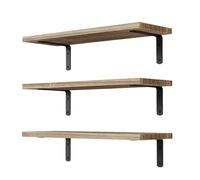 libreria a muro, Set di 3 mensole galleggianti in legno, decorazione for la casa, mensole portaoggetti a parete for bagno, soggiorno, camera da letto(Wood Colour)
