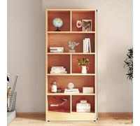 Libreria a più livelli aperta per libri e librerie ad angolo per oggetti di grandi dimensioni, elegante finitura naturale (modello B56)
