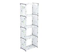Libreria a più livelli da appoggio, scaffale portaoggetti con ripiani regolabili, libreria in tessuto di grande capacità per soggiorno, camera da letto e studio, moderno mobile (Fiore Hetang)