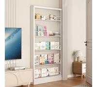 Libreria a profilo stretto da parete, salvaspazio, elegante libreria da pavimento per camera da letto, soggiorno e casa ufficio, 60 x 10 x 180 cm, espositore per libri e decorazioni
