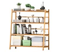 Libreria a ripiani a scala, Scaffale a scala a 4 livelli Scaffale portaoggetti indipendente Libreria for vasi e ciotole con aspetto inclinato for soggiorno, bagno e cucina Ripiano portaoggetti