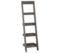 Libreria a scala 4 ripiani legno grigia scaffale inclinato moderno contemporaneo
