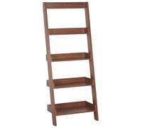 Libreria a scala 5 ripiani legno noce scaffale inclinato moderno
