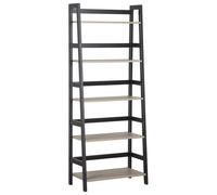 Libreria a Scala Effetto Legno Chiaro e Nero 5 Ripiani 163 x 64 cm Croydon