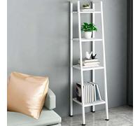 Libreria a scala in metallo, moderna libreria, da terra a soffitto, supporto trapezoidale per fiori, scaffale portaoggetti, con ripiani rettangolari, libreria multistrato