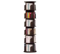 Libreria a torre girevole a 360° a 5 ripiani, marrone, espositore rotondo per soggiorno e camera da letto (40 x 190 cm) soluzione elegante per riporre libri e decorazioni