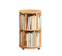 Libreria a Torre Girevole a 360° in Legno con rotelle - Scaffale portaoggetti Girevole per Camera da Letto, Soggiorno, Studio - Disponibile a 2/3/4/5 Livelli, Elegante Soluzione espositiva