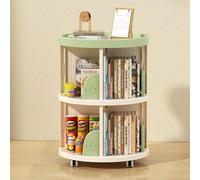 Libreria a torre girevole a 360°, in plastica, per camera da letto e soggiorno, da pavimento, soluzione organizzativa divertente e funzionale