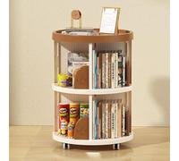 Libreria a torre girevole a 360°, in plastica, per camera da letto e soggiorno, da pavimento, soluzione organizzativa divertente e funzionale