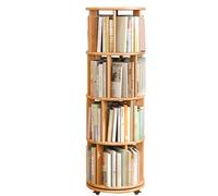 Libreria a torre girevole a 360°, libreria angolare a 3 ripiani in legno massello, per camera da letto e soggiorno, organizer da pavimento, compatta, 43 x 43 x 100 cm