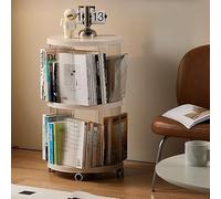 Libreria a torre girevole a 360°, trasparente, per camera da letto, soggiorno, studio, 4 ripiani, design aperto