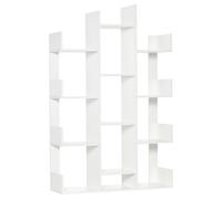 Libreria ad Albero 96x30x150 cm 13 Ripiani Bianco