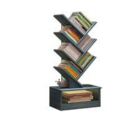 Libreria ad albero in legno - libreria verticale moderna organizer con cassetto per casa, ufficio, soggiorno, camera da letto - elegante soluzione di archiviazione