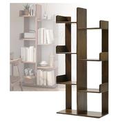 Libreria Ad Albero, Libreria Portaoggetti A Forma Di Albero, Scaffale In Legno Massello A 3/4/5 Livelli For Libri, CD, Riviste E Decorazioni (include Solo La Libreria)(Brown,4 Tier-55x23.5x121cm)