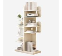 Libreria ad Albero Moderna Libreria Salvaspazio per Piccoli Ambienti Scaffale Stretto in Legno a Più Livelli Organizzatore di Archiviazione Libreria Elegante(White)